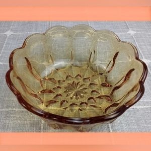 Vintage Anchor Hocking Fairfield Amber Gold Honey set of 2 Bowl midcentury(0398)